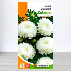 Насіння айстри карликової Сніжок біла, 0,3г, ТМ Яскрава